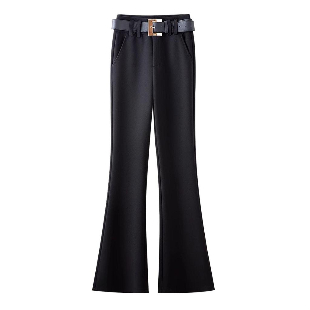 Women's Slim-Fit High-Waisted Micro-Flared Pants - Spring 2025 Versatile Drape Trousers