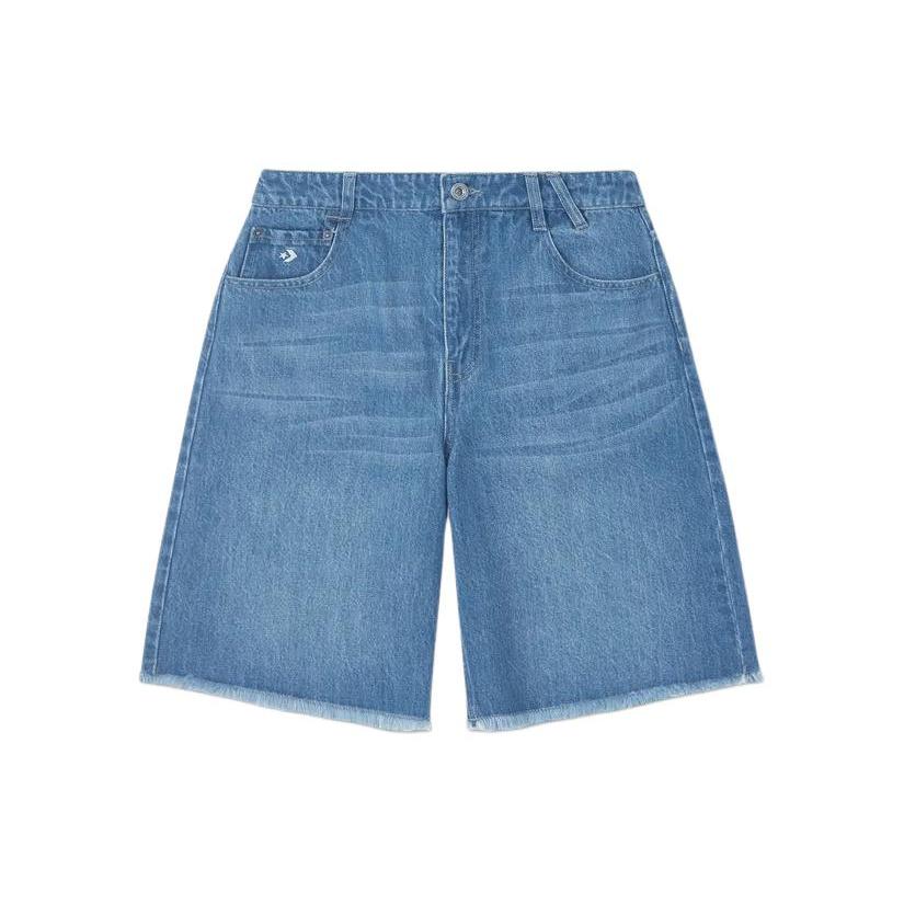 New Converse Denim Shorts Women's Blue 10027228-A01