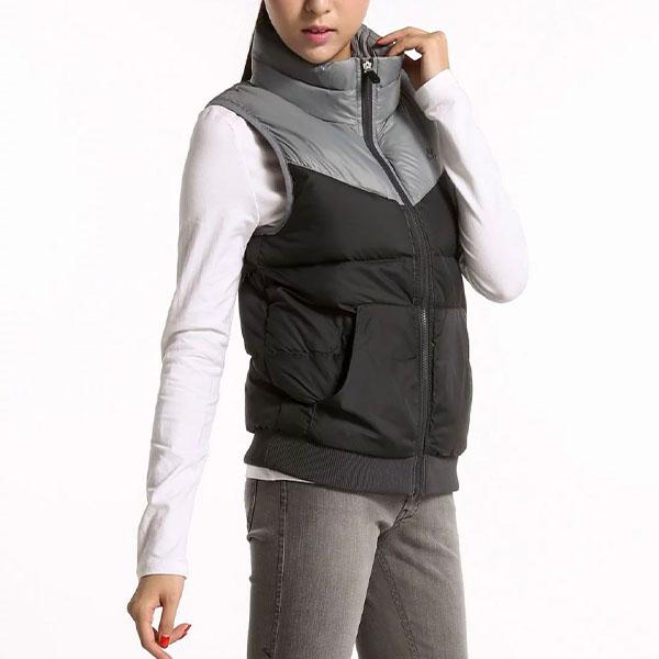 Nike Logo Stand Collar Warm Sports Casual Short Down Vest Women vest Black 418546-061