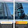 2Pcs/set Skull Skeleton Ghost Car Center Pillar Sticker Halloween Auto B Pillar Protective Film Decoration Scratch Cover Sticker