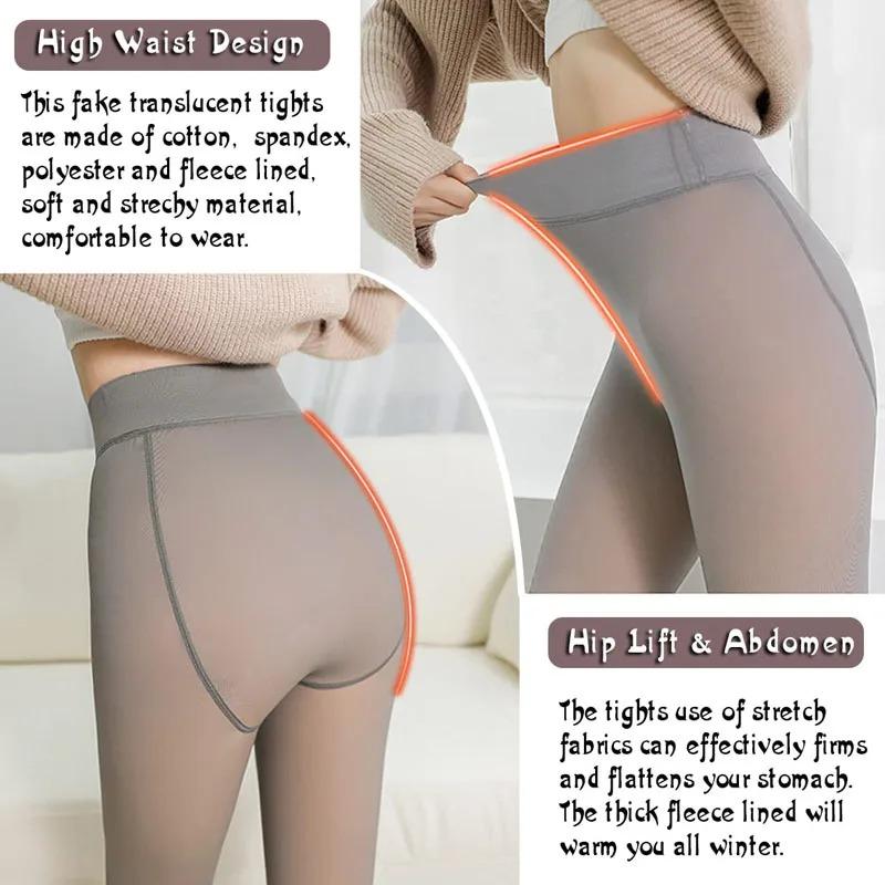 Panty Winter Dames Naadloos Sexy Push Up Dik Nep Transparant Warm Fluweel Herfst Dunne Leggings Panty