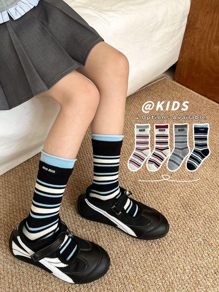 Kinder Frühling & Herbst Miu Serie Baumwollsocken - Winterstil gerollter Rand Mid-Tube für Jungen & Mädchen