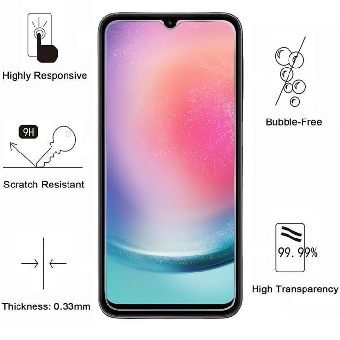 Verre Trempé pour Samsung Galaxy A24 4G [Pack 2] Film Vitre Protection Ecran Phonillico