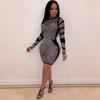 2020 Trendy Rhinestone Nightclub Dress - HL3201
