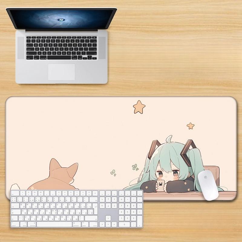 Chibi Hatsune Miku Collage Extended Gaming Mouse Pad Cute Anime Desk Mat NonSlip Keyboard Pad