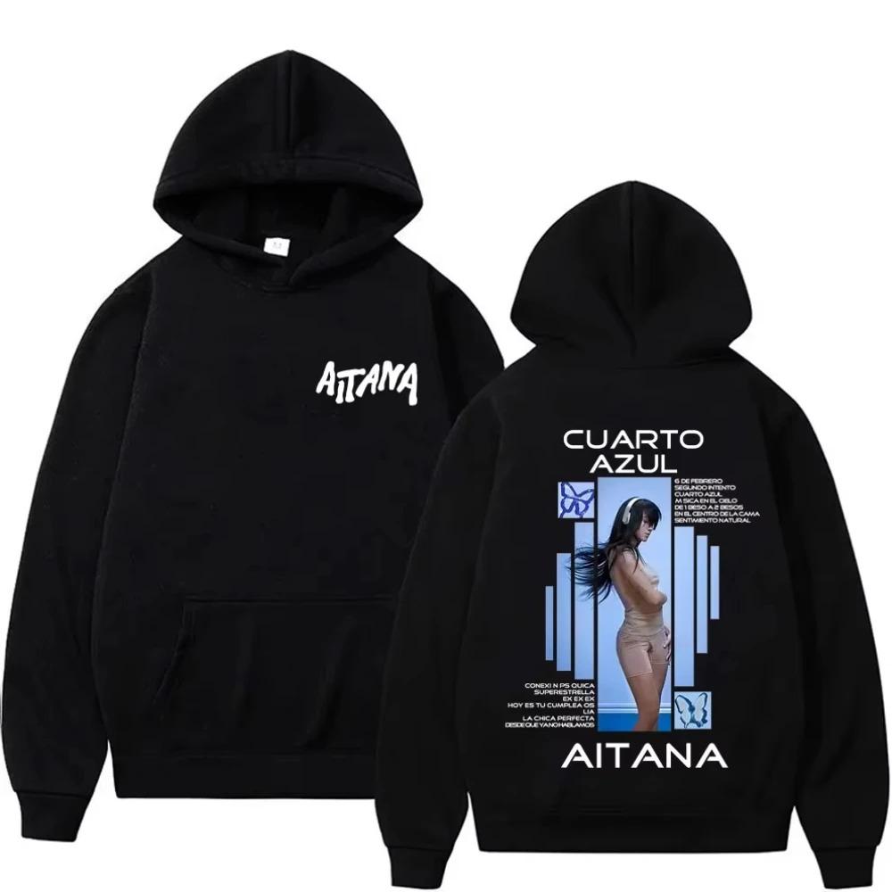 

Men Women Fashion Pop Music Hooded Sweatshirt Singer Aitana Cuarto Azul Album Graphic Hoodies Casual Oversized Pullovers S