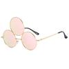 Round Glasses Funny Eyewear Party Decoration 3 Lenses Gold Rim Sunglasses For Trendy Individuals Fashion Events Outdoor