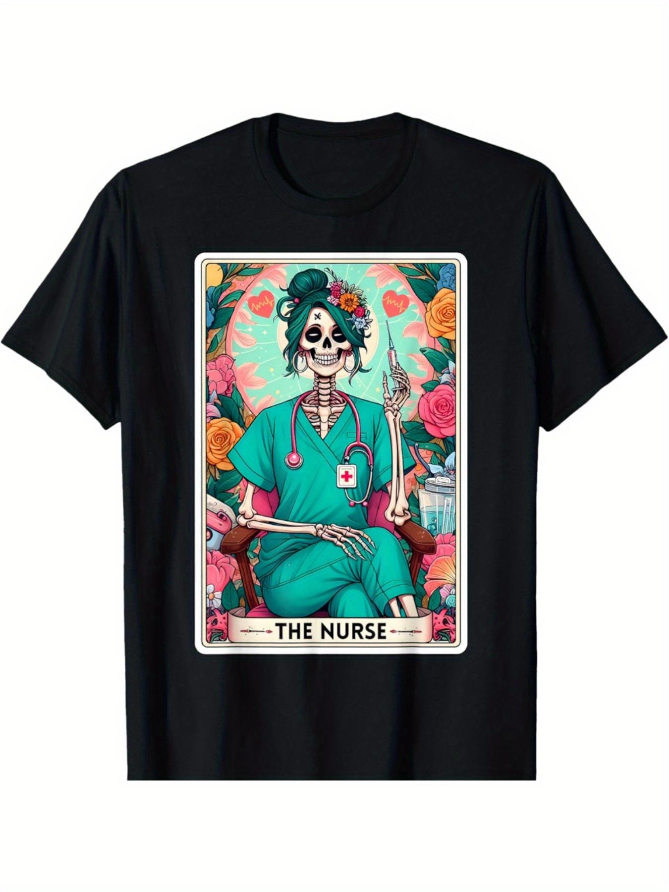 Skeleton Nurse Tarot T-shirt XXXL