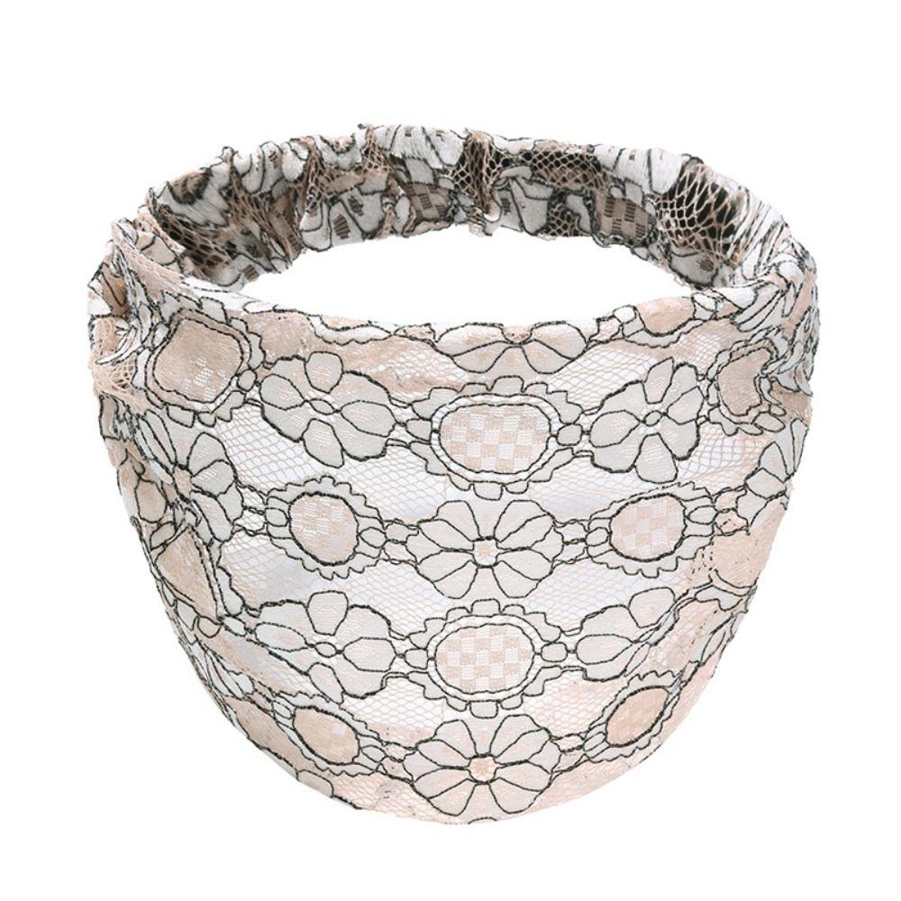 Hair Hoop Lace Hairbands Hollow Wide Side Head Wrap Fashion Mesh Flower Headband  Daily