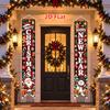 2D Flat, 2D Flat - 2D Flat, 2D Flat - 2D Flat Banner, 1pc Christmas Day Door Decoration Couplet, Polyester Material, 29.97cm X 179.83cm, Red And Black