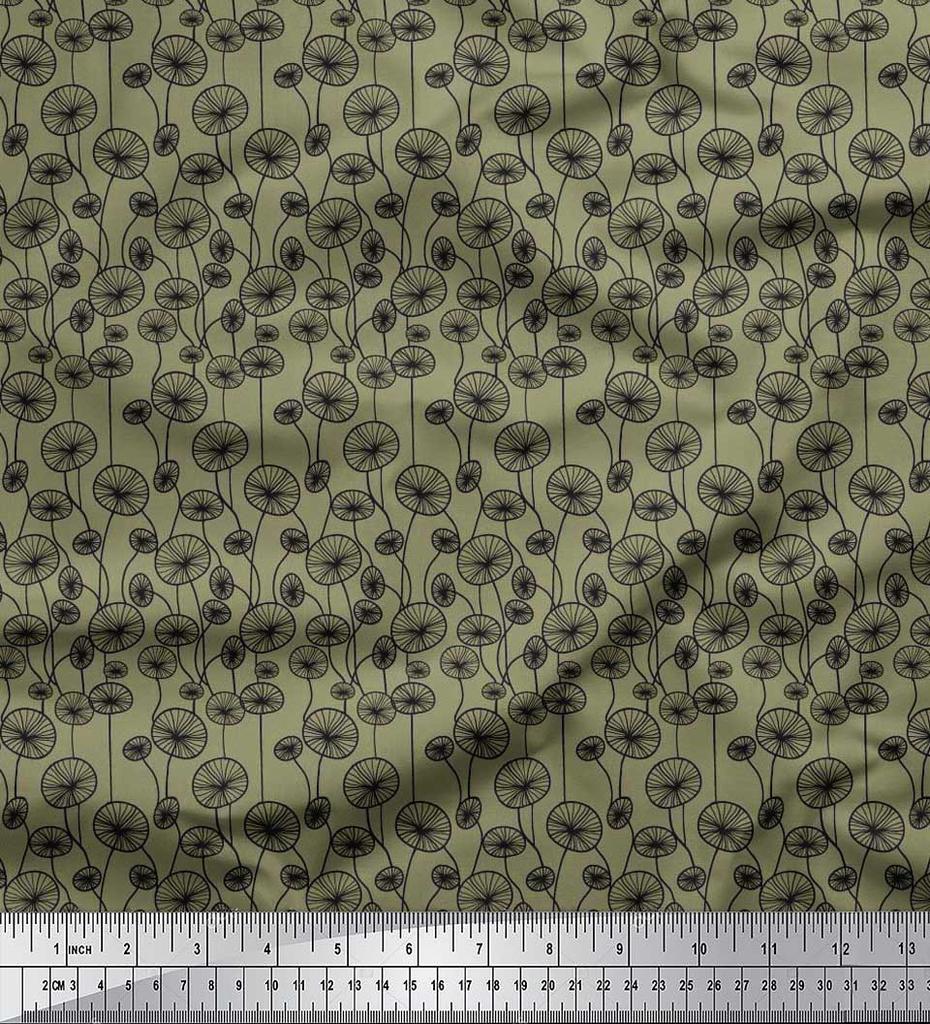 Soimoi Japan Crepe Satin Fabric Artistic Floral Decor Fabric Printed Metre 42 Inch
