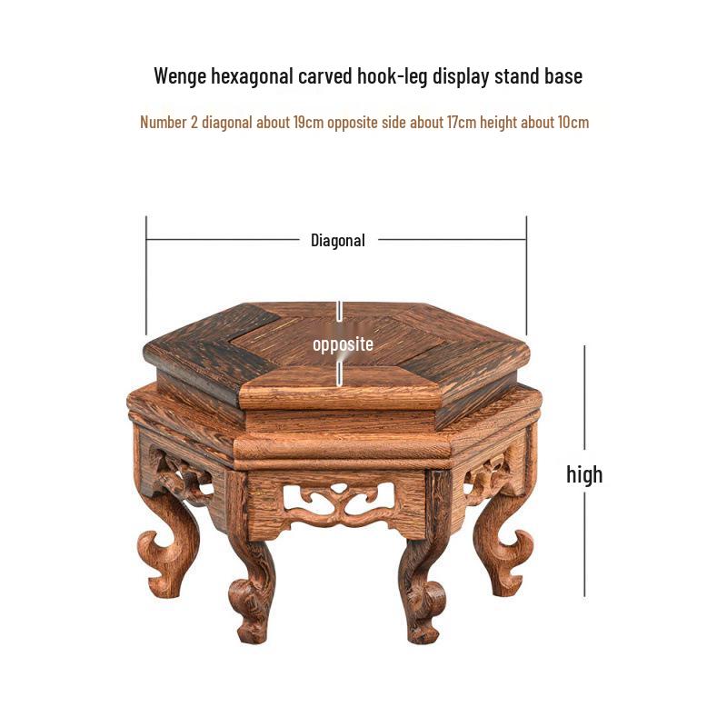 Base en Bois Massif Wengé et Palissandre pour Ornements Artisanaux: Vase, Pot en pierre, Bonsaï, Statue de Bouddha, Support d'exposition pour théière