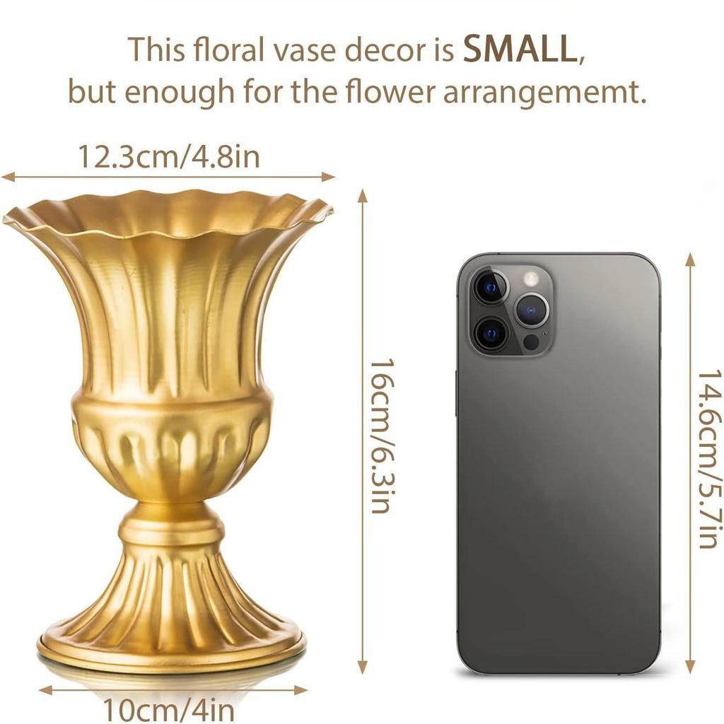 European Gold Metal Flower Pot: Retro Vase for Weddings and Hotel Decor, Dried Flower Arrangement Ornament