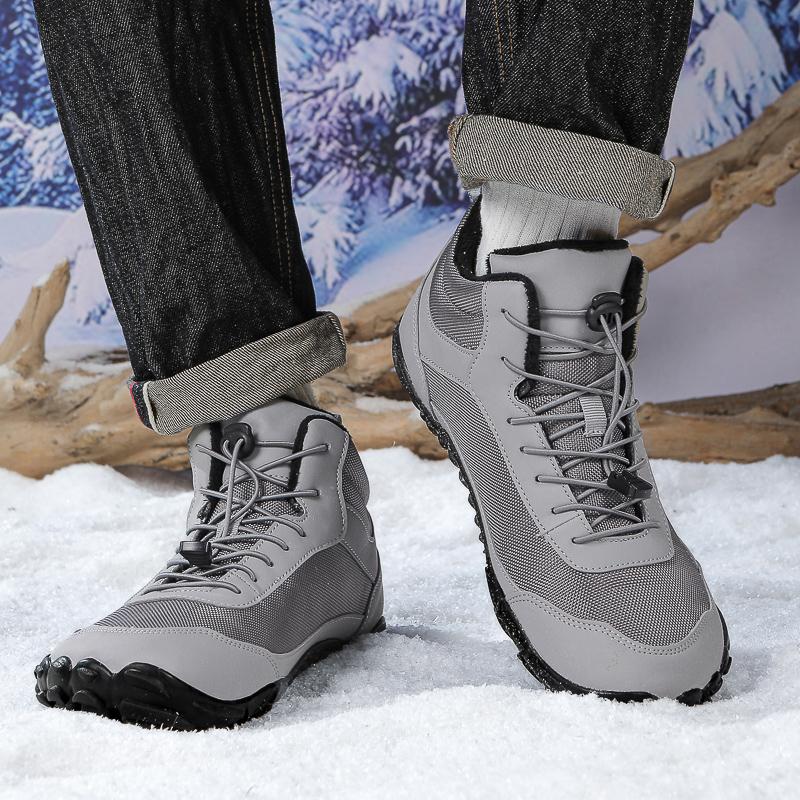 Warm Snow Boots Fashion High-top Winter Walking Shoes Men Women Plush Warm Cotton Shoes Non-slip Outdoor Hiking Sneakers