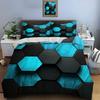 3D Honeycomb Square Gradient Color Print Bedding Set 1 Duvet Cover 1/2 Pillowcases Adult and Kids Bedding Set Luxury
