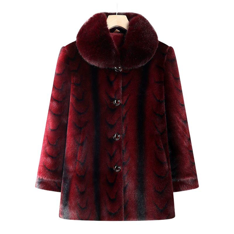 Women's Fleece-Lined Winter Coat for Middle-Aged & Elderly - New Mink Velvet Style for Moms & Grandmas