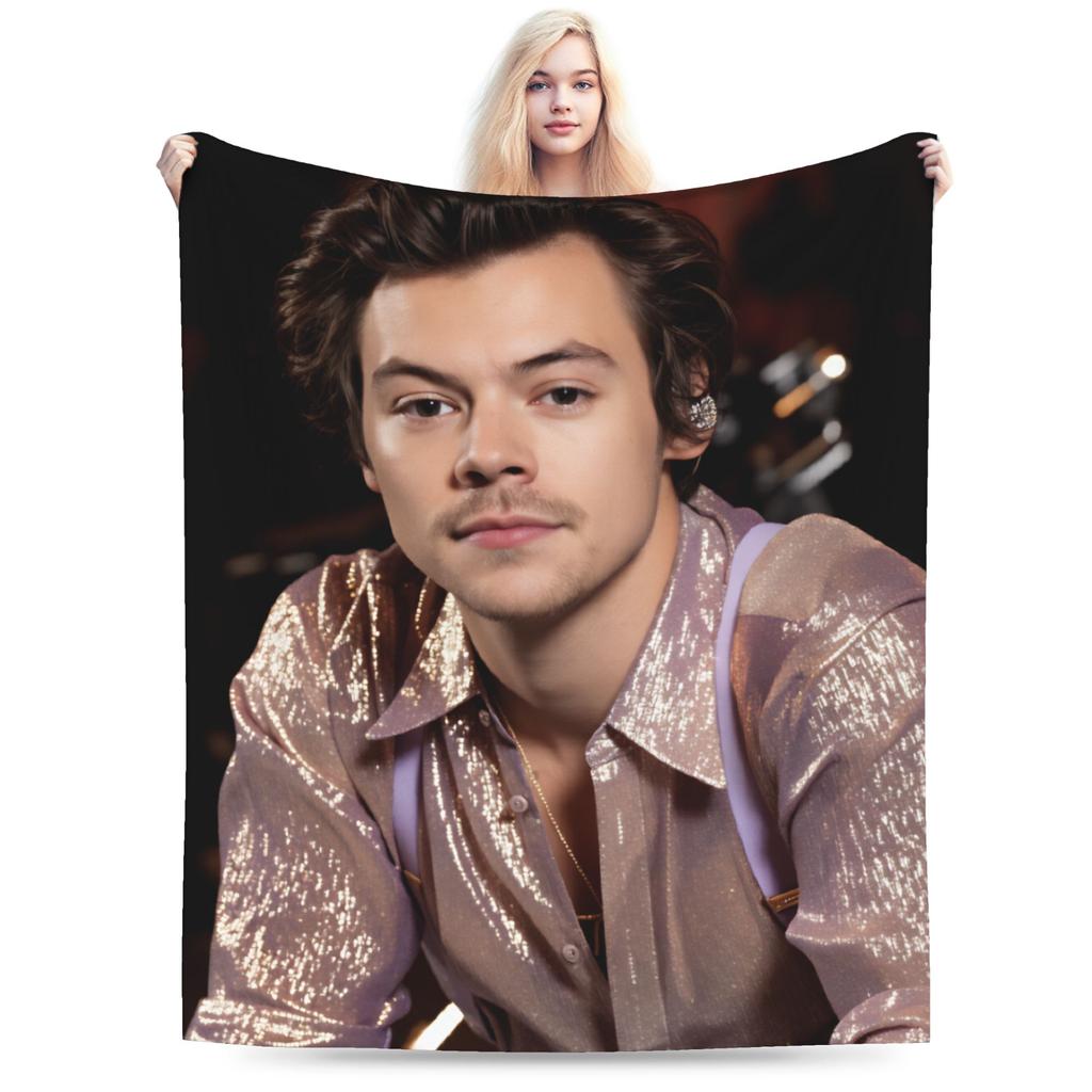 H-Harry Styles Warm Soft Blanket Girls Boys Plush Throw Blanket Graphic Living Room Flannel Bedspread Sofa Bed Cover