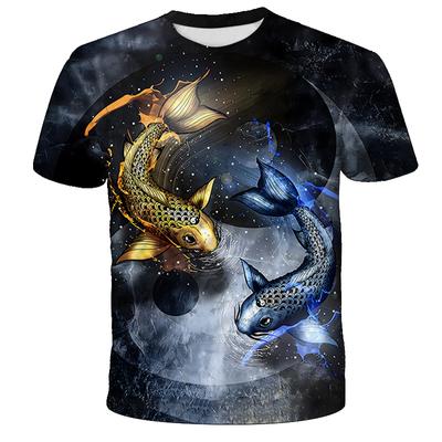 Tricou Pește copii Tricou cu imprimare 3d Tricou amuzant pentru băieți și fete Tricou Pescar Pescuit Îmbrăcăminte metalică Topuri casual