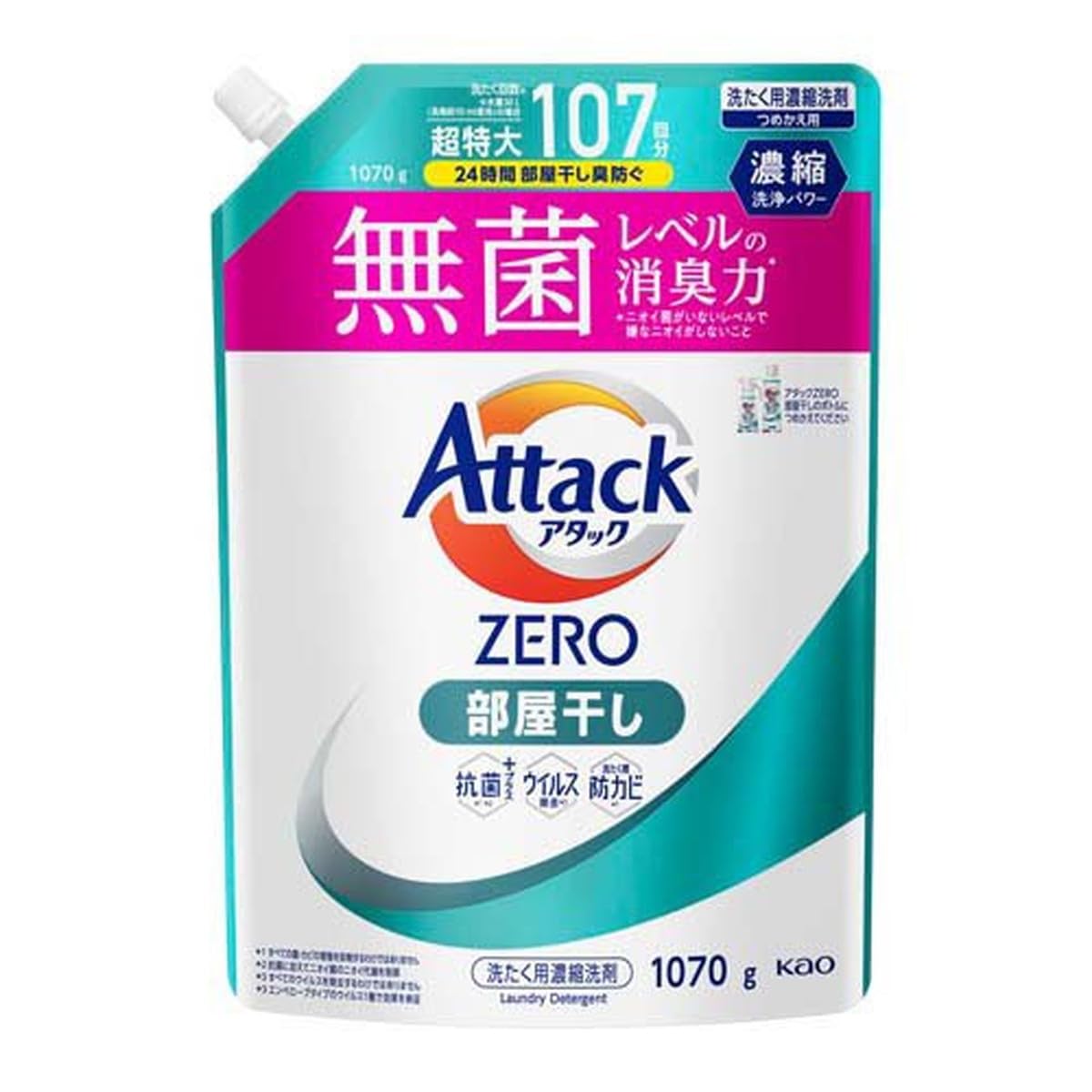 

Kao Attack ZERO Room Drying Refill Extra Large 1070g