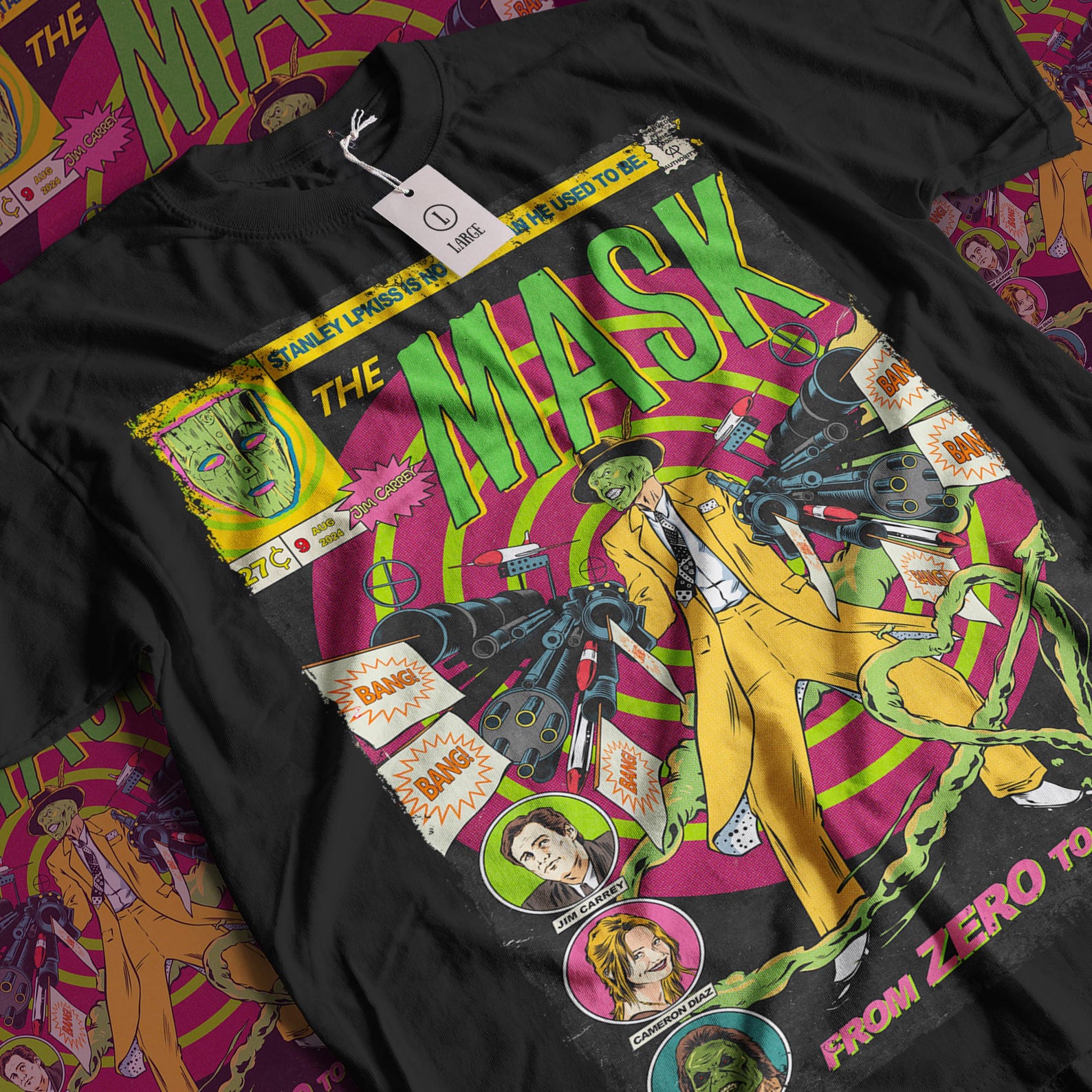 The Mask Movie T-Shirt: Vintage 90s Jim Carrey Graphic Tee XL