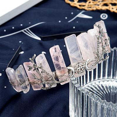 Corona da Strega di Alta Qualità Colore Argento Luna Stella Accessori per Capelli Fascia per Capelli Fatta a Mano Tiara Gioielli Regali
