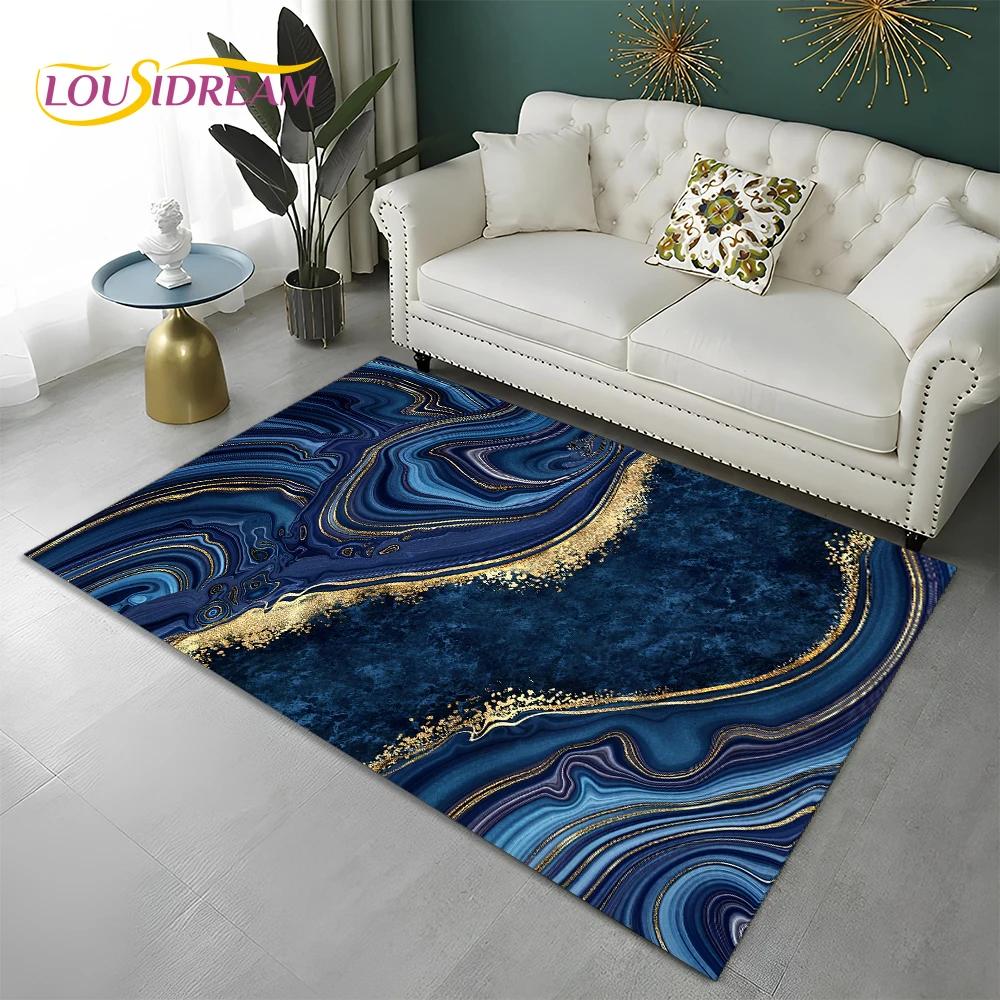 Green Gold Blue Black Marble Nordic Carpet Rug for Home Living Room Bedroom Sofa Doormat Decor,kid Area Rug Non-slip Floor Mat