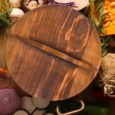 Handcrafted Wooden Pan Cover for Safe Cooking Outdoors