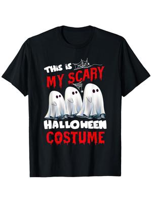 Das ist mein gruseliges Halloween-Kostüm T-Shirt Übergroß Lässig Kurzarm mit Bluttropfen Textdruck Gruseliges Party-Outfit