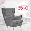 Diana Scandinavian Family Furniture Wing Chair, Light Gray Ash PRO