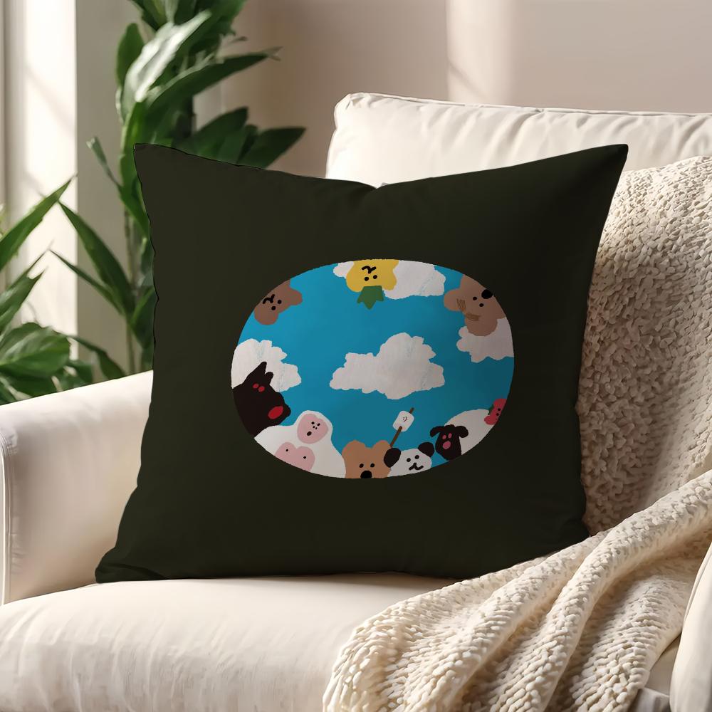 Cartoon D-Dinotaengs Cute kawaii cushion cover Pillow Cover Home Sofa living Decoration Room  Office Car Nordic Simplicity