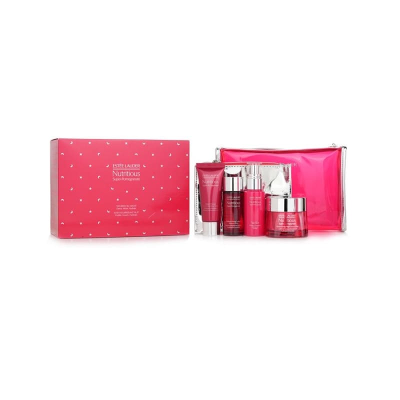 Estee Lauder Nutritious Super Pomegranate Nourishing All Night Set 4pcs+2bags