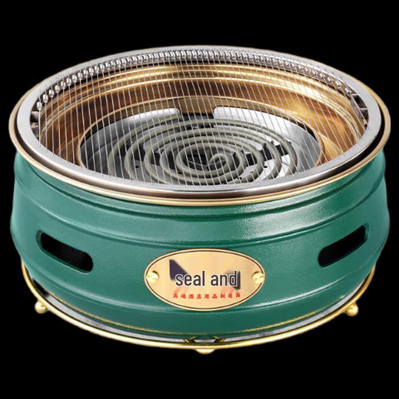 OEING Top Exhaust Round Cast Iron Electric Grill