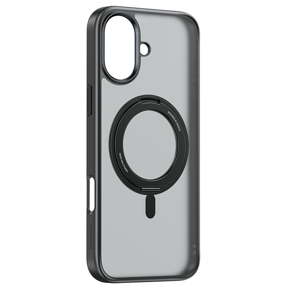 BASEUS Smart Ring Series For iPhone 16 Plus Compatible with MagSafe Phone Case TPU+PC Kickstand Cover