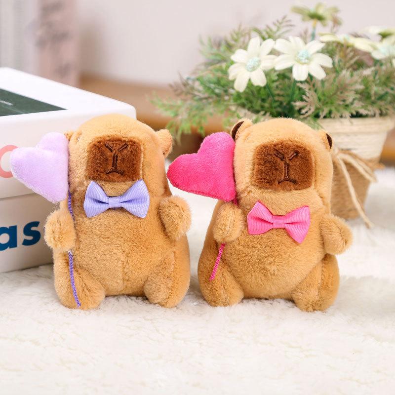 12Cm Love Balloon Capybara Plush Toy Plush Pendant Simulation Capibara Anime Fluffty Toy Stuffed Animals Soft Doll Plush Gifts