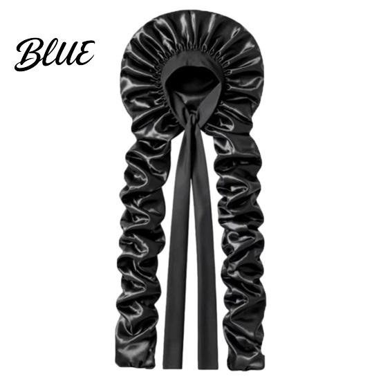Silk Like Satin Sleep Bonnet No Heat Hair Curling Cap for Women Adjustable Curls Comfortable Head Wrap Bonnet Double Layer Sleeping Medium,
