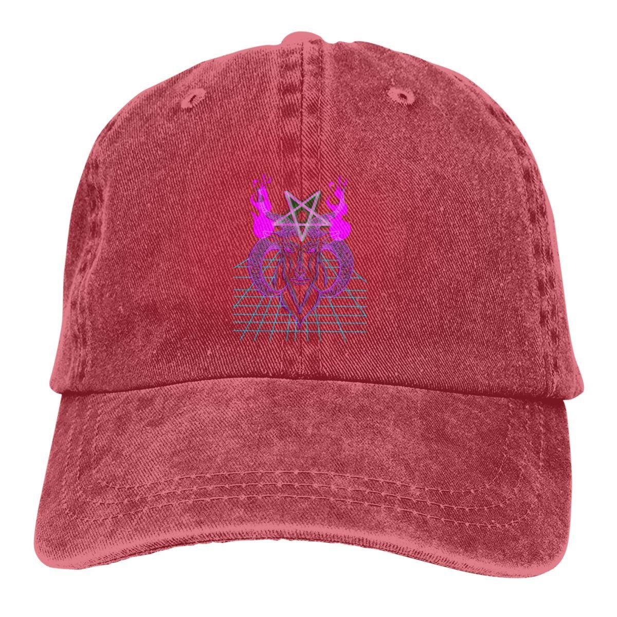 

Pure Colour Dad Hats The Devil Neon Retrowave Women s Hat Сонцезахисний козирок Бейсболки Бафомет Сатана Кепка Люцифер One Size