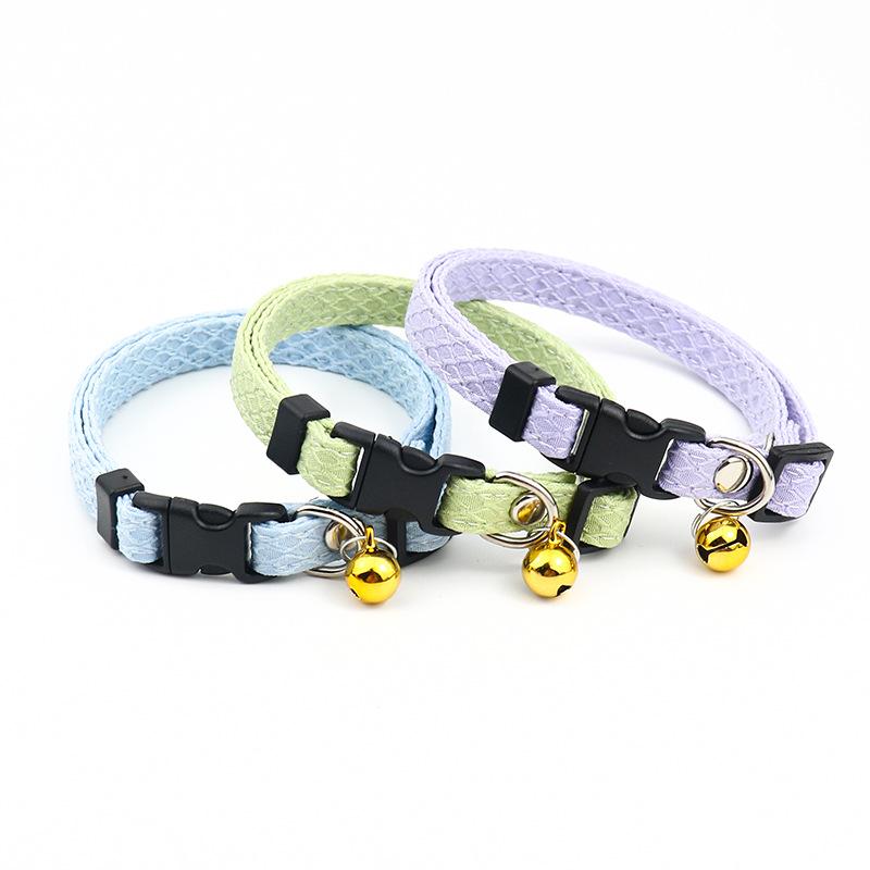 Cat Collar Adjustable Cotton Colored Puppy Collar with Bell for Puppies and Kittens Outdoor Travel To Prevent Lost Pet Collar