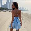 Elegant Bodycon Sexy Women's Dress for Women 2022 Summer Sleeveless Satin A-line Party Club Mini Pleated Dresses Woman Robe