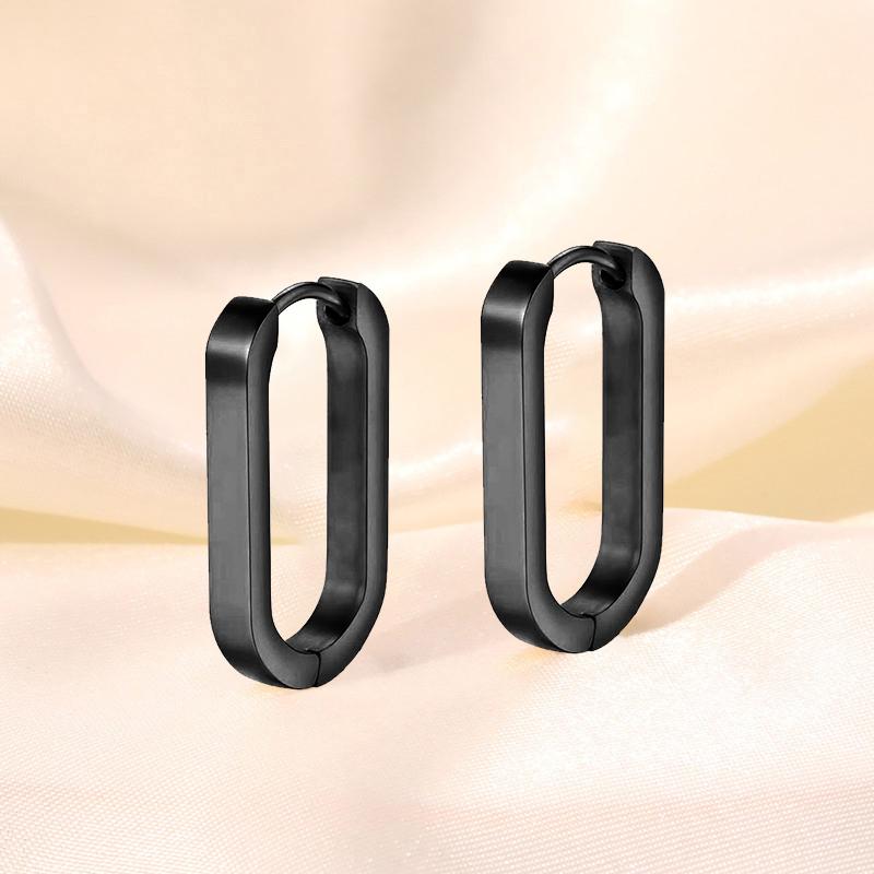 4 Pairs Multiple Styles Punk Black Stainless Stud Earrings For Men and Women Gothic Street PopHip Hop Street Ear Jewelry Gifts