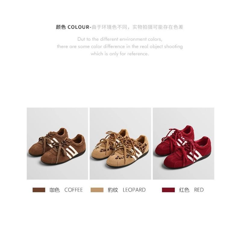 Women S Vintage Cowhide German Training Sneakers Casual Racing Shoes