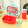 Set Fibbia Portatessere per Pranzo e Borraccia - Scatola Pranzo Bento in Acciaio Inossidabile per Lavoratori d'Ufficio