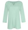 2025 Women's V-Neck 7-Point Sleeve Solid Color T-Shirt