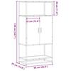 Highboard in Sonoma Oak Finish 27.2 x 13.8 x 54.7 in (69 x 35 x 139 cm) Made of Engineered Wood and Metal