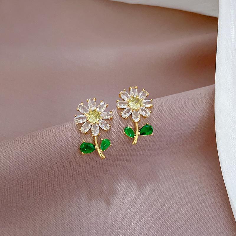 Zircon Flower Jewelry Set for Women 2023 New Fashion Cubic Zirconia Pendant Earrings Necklace