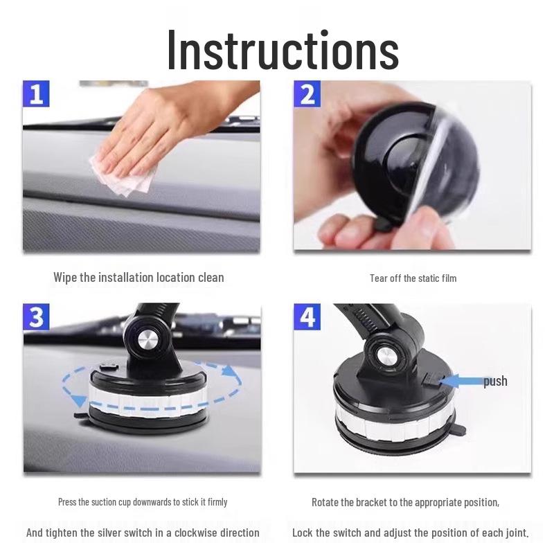 Universal Car Phone Holder with Vacuum Suction Cup for Stable Dashboard and Console Navigation
