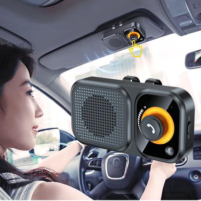Car Bluetooth 5.4 Sun Visor Clip Handsfree Car Kit Wireless Audio Receiver MP3 Music Player Speakerphone with Button Support Siri