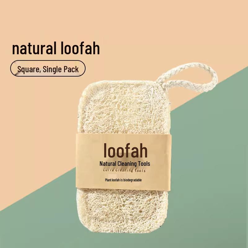 Loofah Dishcloth & Pot Brush: Natural Luffa Dishwashing Pad for Kitchen Cleaning