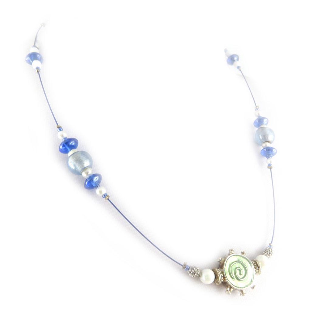 Les Trésors De Lily [D0928] - Designer Necklace 'Sole Mio' Blue