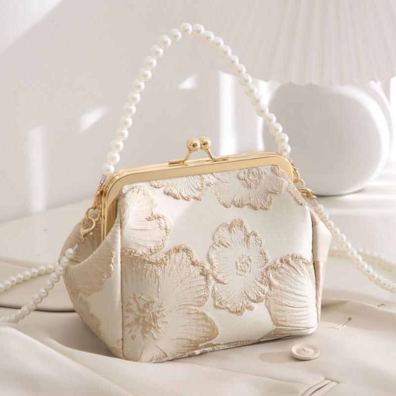 Women's bag new simple and elegant Hanfu bag Chinese antique hand-held cheongsam bag single shoulder crossbody shell bag