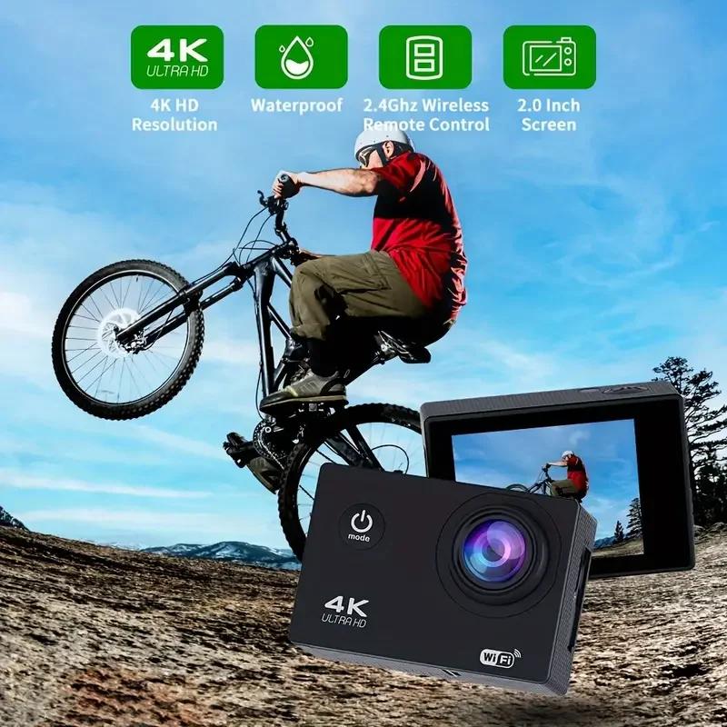 Ultra HD Action Camera 4K/30fps WiFi 2 Inch 170D Underwater Waterproof Helmet Video Recording Sport Cameras Outdoor Camcorders
